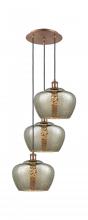 Innovations Lighting 113B-3P-AC-G96-L - Fenton - 3 Light - 18 inch - Antique Copper - Cord Hung - Multi Pendant