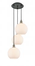 Innovations Lighting 113B-3P-BAB-G121-10 - Athens - 3 Light - 17 inch - Black Antique Brass - Cord Hung - Multi Pendant