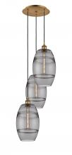 Innovations Lighting 113B-3P-BB-G557-8SM - Vaz - 3 Light - 15 inch - Brushed Brass - Cord hung - Multi Pendant