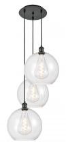 Innovations Lighting 113B-3P-BK-G122-12 - Athens - 3 Light - 18 inch - Matte Black - Cord Hung - Multi Pendant