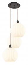 Innovations Lighting 113B-3P-OB-G1217-12WV - White Venetian - 3 Light - 19 inch - Oil Rubbed Bronze - Cord Hung - Multi Pendant