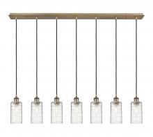 Innovations Lighting 127B-7P-BB-G434-7DE - Crown Point - 7 Light - 49 inch - Brushed Brass - Linear Pendant