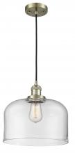 Innovations Lighting 201C-AB-G72-L-LED - Bell - 1 Light - 12 inch - Antique Brass - Cord hung - Mini Pendant