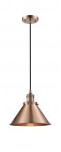 Innovations Lighting 201C-AC-M10-AC - Briarcliff - 1 Light - 10 inch - Antique Copper - Cord hung - Mini Pendant