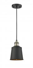 Innovations Lighting 201C-BAB-M9-BK-LED - Addison - 1 Light - 5 inch - Black Antique Brass - Cord hung - Mini Pendant