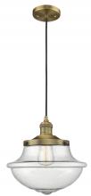 Innovations Lighting 201C-BB-G544 - Oxford - 1 Light - 12 inch - Brushed Brass - Cord hung - Mini Pendant