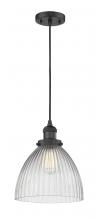 Innovations Lighting 201C-BK-G222 - Seneca Falls - 1 Light - 10 inch - Matte Black - Cord hung - Mini Pendant