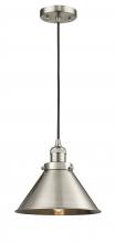 Innovations Lighting 201C-SN-M10-SN - Briarcliff - 1 Light - 10 inch - Brushed Satin Nickel - Cord hung - Mini Pendant