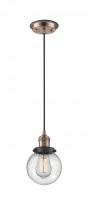 Innovations Lighting 201CBP-ACBK-G204-6 - Beacon - 1 Light - 6 inch - Antique Copper - Cord hung - Mini Pendant