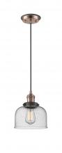 Innovations Lighting 201CBP-ACBK-G74 - Bell - 1 Light - 8 inch - Antique Copper - Cord hung - Mini Pendant