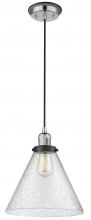 Innovations Lighting 201CBP-PNBK-G44-L - Cone - 1 Light - 12 inch - Polished Nickel - Cord hung - Mini Pendant