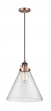 Innovations Lighting 201CSW-AC-G44-L-LED - Cone - 1 Light - 12 inch - Antique Copper - Cord hung - Mini Pendant