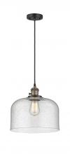 Innovations Lighting 201CSW-BAB-G74-L - Bell - 1 Light - 12 inch - Black Antique Brass - Cord hung - Mini Pendant