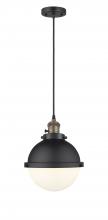 Innovations Lighting 201CSW-BAB-HFS-81-BK - Hampden - 1 Light - 9 inch - Black Antique Brass - Cord hung - Mini Pendant