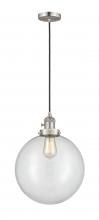 Innovations Lighting 201CSW-SN-G202-12-LED - Beacon - 1 Light - 12 inch - Brushed Satin Nickel - Cord hung - Mini Pendant