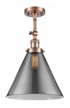 Innovations Lighting 201F-AC-G43-L - Cone - 1 Light - 12 inch - Antique Copper - Semi-Flush Mount