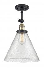 Innovations Lighting 201F-BAB-G44-L - Cone - 1 Light - 12 inch - Black Antique Brass - Semi-Flush Mount