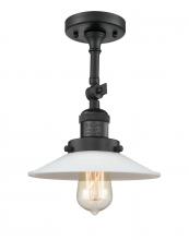 Innovations Lighting 201F-BK-G1-LED - Halophane - 1 Light - 9 inch - Matte Black - Semi-Flush Mount