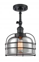 Innovations Lighting 201F-BK-G73-CE-LED - Bell Cage - 1 Light - 9 inch - Matte Black - Semi-Flush Mount