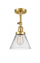 Innovations Lighting 201F-SG-G42 - Cone - 1 Light - 8 inch - Satin Gold - Semi-Flush Mount