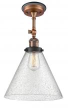 Innovations Lighting 201FBP-ACBK-G44-L - Cone - 1 Light - 12 inch - Antique Copper - Semi-Flush Mount