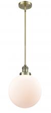 Innovations Lighting 201S-AB-G201-10-LED - Beacon - 1 Light - 10 inch - Antique Brass - Stem Hung - Mini Pendant