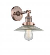 Innovations Lighting 203-AC-G2-LED - Halophane - 1 Light - 9 inch - Antique Copper - Sconce