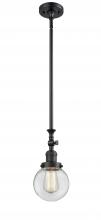 Innovations Lighting 206-BK-G202-6-LED - Beacon - 1 Light - 6 inch - Matte Black - Stem Hung - Mini Pendant