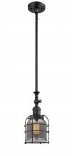 Innovations Lighting 206-BK-G53-CE-LED - Bell Cage - 1 Light - 6 inch - Matte Black - Stem Hung - Mini Pendant