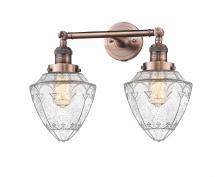 Innovations Lighting 208-AC-G664-7-LED - Bullet - 2 Light - 18 inch - Antique Copper - Bath Vanity Light