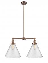 Innovations Lighting 209-AC-G44-L - Cone - 2 Light - 21 inch - Antique Copper - Stem Hung - Island Light