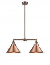 Innovations Lighting 209-AC-M10-AC - Briarcliff - 2 Light - 21 inch - Antique Copper - Stem Hung - Island Light