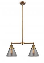 Innovations Lighting 209-BB-G43-LED - Cone - 2 Light - 21 inch - Brushed Brass - Stem Hung - Island Light