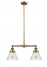 Innovations Lighting 209-BB-G44 - Cone - 2 Light - 21 inch - Brushed Brass - Stem Hung - Island Light