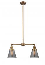 Innovations Lighting 209-BB-G63-LED - Cone - 2 Light - 21 inch - Brushed Brass - Stem Hung - Island Light