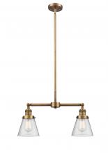 Innovations Lighting 209-BB-G64 - Cone - 2 Light - 21 inch - Brushed Brass - Stem Hung - Island Light