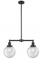 Innovations Lighting 209-OB-G204-8 - Beacon - 2 Light - 25 inch - Oil Rubbed Bronze - Stem Hung - Island Light