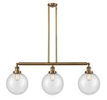 Innovations Lighting 213-BB-G204-10 - Beacon - 3 Light - 42 inch - Brushed Brass - Stem Hung - Island Light