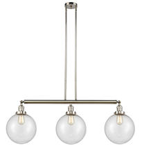 Innovations Lighting 213-PN-G204-10 - Beacon - 3 Light - 42 inch - Polished Nickel - Stem Hung - Island Light