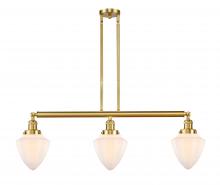 Innovations Lighting 213-SG-G661-7-LED - Bullet - 3 Light - 38 inch - Satin Gold - Stem Hung - Island Light