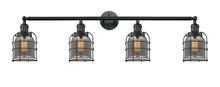 Innovations Lighting 215-BK-G53-CE-LED - Bell Cage - 4 Light - 42 inch - Matte Black - Bath Vanity Light