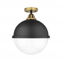 Innovations Lighting 288-1C-BAB-HFS-122-BK - Hampden - 1 Light - 13 inch - Black Antique Brass - Semi-Flush Mount