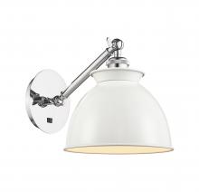 Innovations Lighting 317-1W-PC-M14-W - Adirondack - 1 Light - 8 inch - Polished Chrome - Sconce