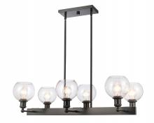 Innovations Lighting 341-6CR-BK-G122-6 - Concord - 6 Light - 35 inch - Matte Black - Cord hung - Island Light