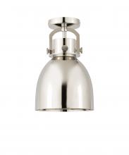 Innovations Lighting 410-1F-PN-M412-8PN - Newton Bell - 1 Light - 8 inch - Polished Nickel - Flush Mount