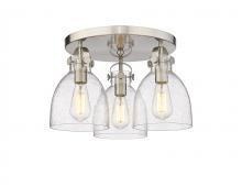 Innovations Lighting 410-3F-SN-G412-7SDY - Newton Bell - 3 Light - 18 inch - Satin Nickel - Flush Mount