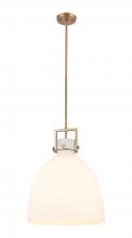 Innovations Lighting 411-1SL-BB-G412-16WH - Newton Bell - 1 Light - 16 inch - Brushed Brass - Pendant