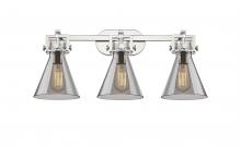 Innovations Lighting 411-3W-PN-G411-7SM - Newton Cone - 3 Light - 27 inch - Polished Nickel - Bath Vanity Light