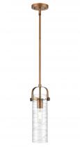 Innovations Lighting 423-1S-BB-G423-12DE - Pilaster II Cylinder - 1 Light - 12 inch Long Glass - Brushed Brass - Pendant