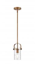 Innovations Lighting 423-1S-BB-G423-7DE - Pilaster II Cylinder - 1 Light - 7 inch Long Glass - Brushed Brass - Pendant